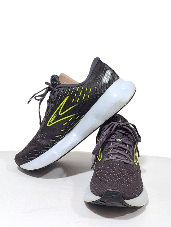 Brooks Shoes - Brooks Glycerin 20 Women's Black Running Shoes with Neon Yellow Accent Size 7